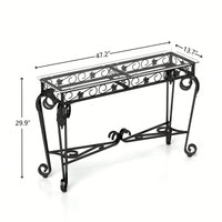 Elegant Glass And Metal Console Table For Entryway With Storage Easy Assembly Stylish Hallway Sofa Table For Living Room