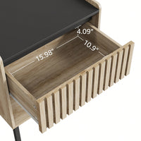 Modern Minimalist Bedside Cabinet Set With Quick Assembly Vertical Stripe Design And Iron Legs For Contemporary Homes