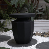 Modern Heavy Duty Faux Terrazzo Accent Table 20.3" H Sturdy Decorative Garden End Table For Indoor Outdoor Use