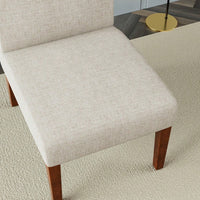 Set Of 2 Fabric Accent Chairs With Round Wood Side Table For Bedroom Or Home Office Corner Seating