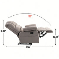 Fabric Large Manual Recliner Chair For Comfortable Living Room Seating Beige