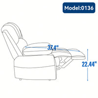 Fabric Large Manual Recliner Chair For Comfortable Living Room Seating Beige