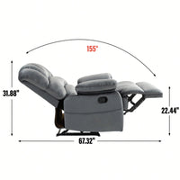 Fabric Large Manual Recliner Chair For Comfortable Living Room Seating Beige