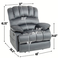Fabric Large Manual Recliner Chair For Comfortable Living Room Seating Beige