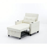 3-In-1 Convertible Futon Chair Bed With USB Ports Wear-Resistant Anti-Scratch Armchair Sleeper For Living Room Dark Grey Linen