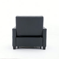 3-In-1 Convertible Futon Chair Bed With USB Ports Wear-Resistant Anti-Scratch Armchair Sleeper For Living Room Dark Grey Linen