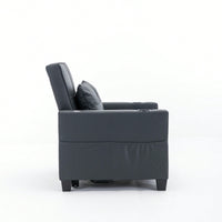 3-In-1 Convertible Futon Chair Bed With USB Ports Wear-Resistant Anti-Scratch Armchair Sleeper For Living Room Dark Grey Linen