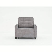 3-In-1 Convertible Futon Chair Bed With USB Ports Wear-Resistant Anti-Scratch Armchair Sleeper For Living Room Dark Grey Linen