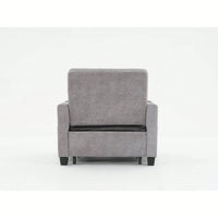 3-In-1 Convertible Futon Chair Bed With USB Ports Wear-Resistant Anti-Scratch Armchair Sleeper For Living Room Dark Grey Linen