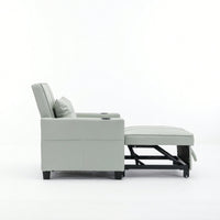 3-In-1 Convertible Futon Chair Bed With USB Ports Wear-Resistant Anti-Scratch Armchair Sleeper For Living Room Dark Grey Linen