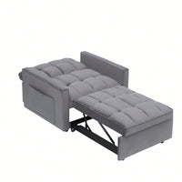 3 In 1 Convertible Sofa Bed Chair Recliner For Small Spaces Adjustable Back Black