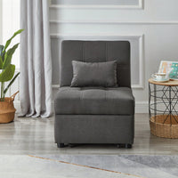 Linen Fabric Recliner Chair Bed For Living Room And Bedroom Furniture Grey