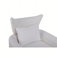 Teddy Fabric 360-Degree Swivel Accent Chair For Stylish Living Room Decor White