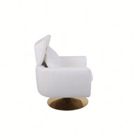 Teddy Fabric 360-Degree Swivel Accent Chair For Stylish Living Room Decor White