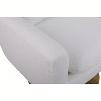 Teddy Fabric 360-Degree Swivel Accent Chair For Stylish Living Room Decor White