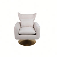 Teddy Fabric 360-Degree Swivel Accent Chair For Stylish Living Room Decor White