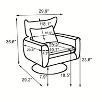 Teddy Fabric 360-Degree Swivel Accent Chair For Stylish Living Room Decor White