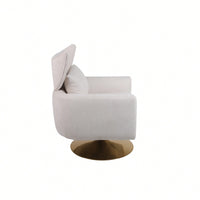 Teddy Fabric 360-Degree Swivel Accent Chair For Stylish Living Room Decor White