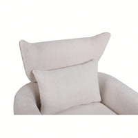 Teddy Fabric 360-Degree Swivel Accent Chair For Stylish Living Room Decor White