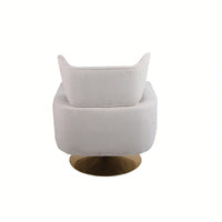 Teddy Fabric 360-Degree Swivel Accent Chair For Stylish Living Room Decor White
