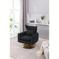 Teddy Fabric 360-Degree Swivel Accent Chair For Stylish Living Room Decor White