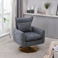 Teddy Fabric 360-Degree Swivel Accent Chair For Stylish Living Room Decor White