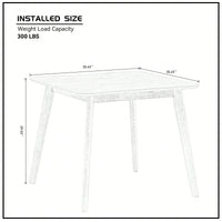 35.43 Inch Space-Saving Wooden Dining Table For 4, Modern Square Kitchen Table For Living Room, Apartment, And Restaurant, Black Finish