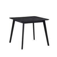 35.43 Inch Space-Saving Wooden Dining Table For 4, Modern Square Kitchen Table For Living Room, Apartment, And Restaurant, Black Finish