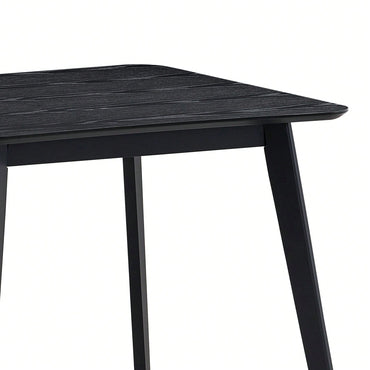 35.43 Inch Space-Saving Wooden Dining Table For 4, Modern Square Kitchen Table For Living Room, Apartment, And Restaurant, Black Finish