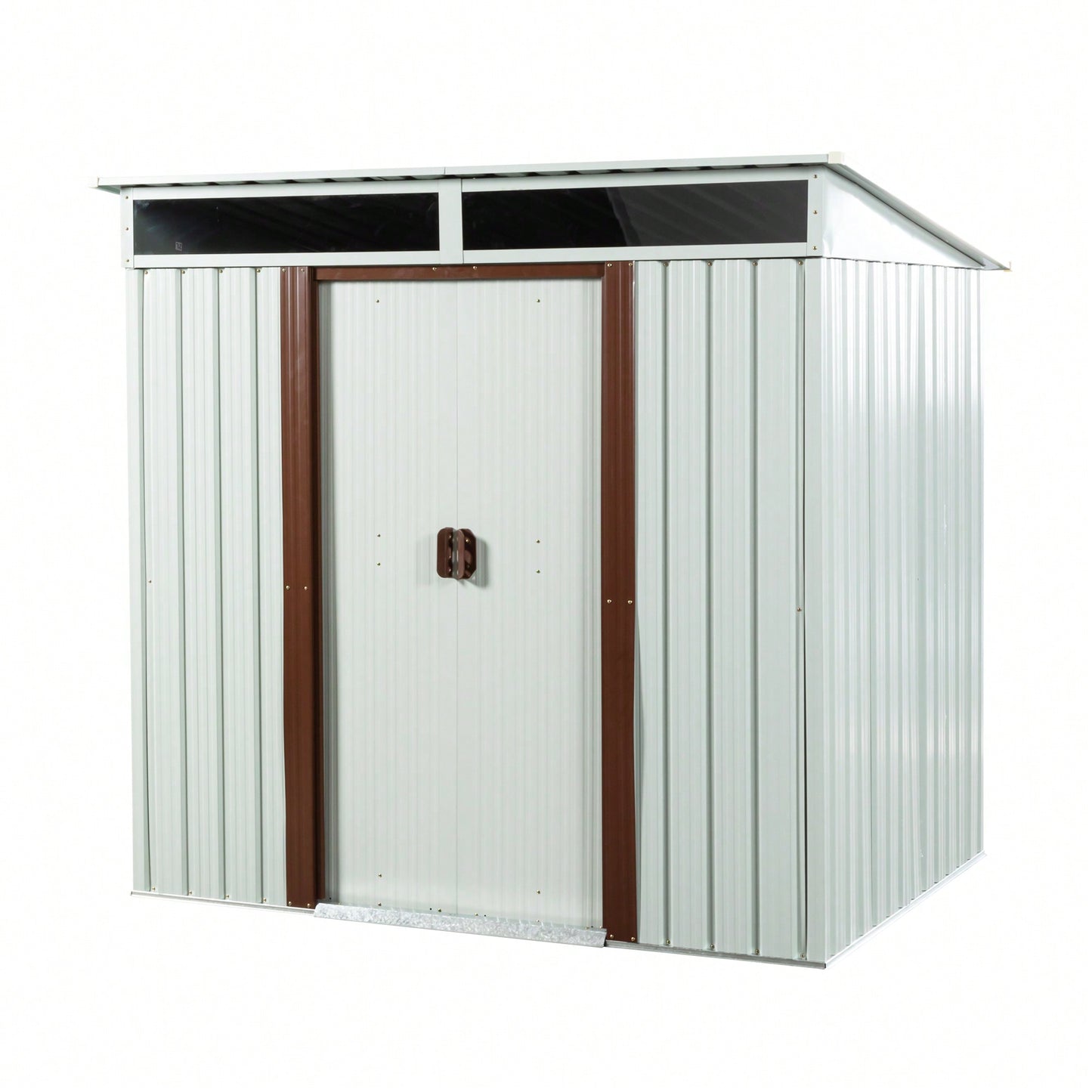 6ft X 5ft White Outdoor Metal Storage Shed For Garden And Tools