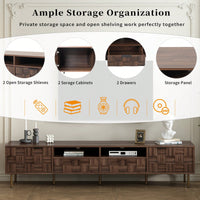 Mid Century Modern TV Stand for TVs Up to 85 Inches with 2 Drawers Stylish Media Console Table for Living Room Bedroom Home Theatre