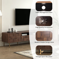 Mid Century Modern TV Stand for TVs Up to 85 Inches with 2 Drawers Stylish Media Console Table for Living Room Bedroom Home Theatre