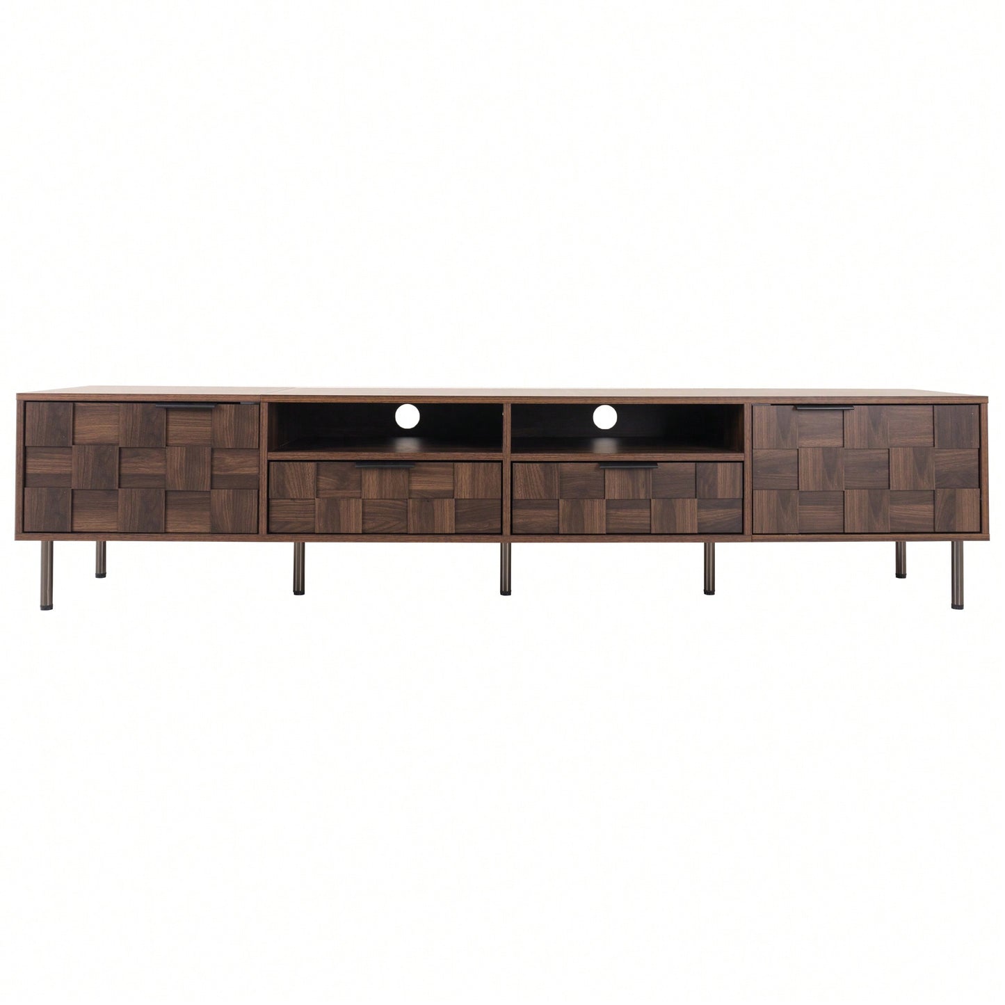 Mid Century Modern TV Stand for TVs Up to 85 Inches with 2 Drawers Stylish Media Console Table for Living Room Bedroom Home Theatre