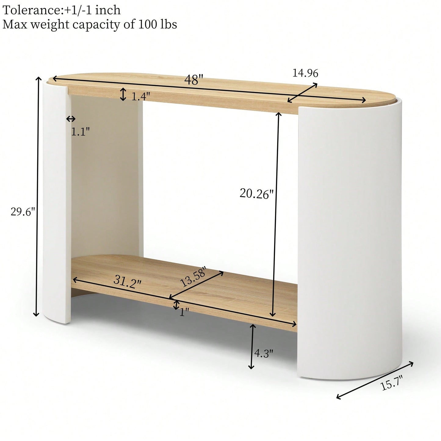 Compact Nightstand With Dual Storage Shelves For Small Spaces In Natural And White Finish