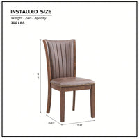 Set Of 2 Modern Fabric Upholstered Dining Chairs Mid Century Open Back Wooden Side Chairs For Kitchen Living Room Restaurant