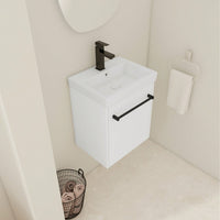 Compact Wall-Mounted Bathroom Vanity With Ceramic Sink And Soft-Close Cabinet Door For Small Spaces