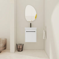 Compact Wall-Mounted Bathroom Vanity With Ceramic Sink And Soft-Close Cabinet Door For Small Spaces