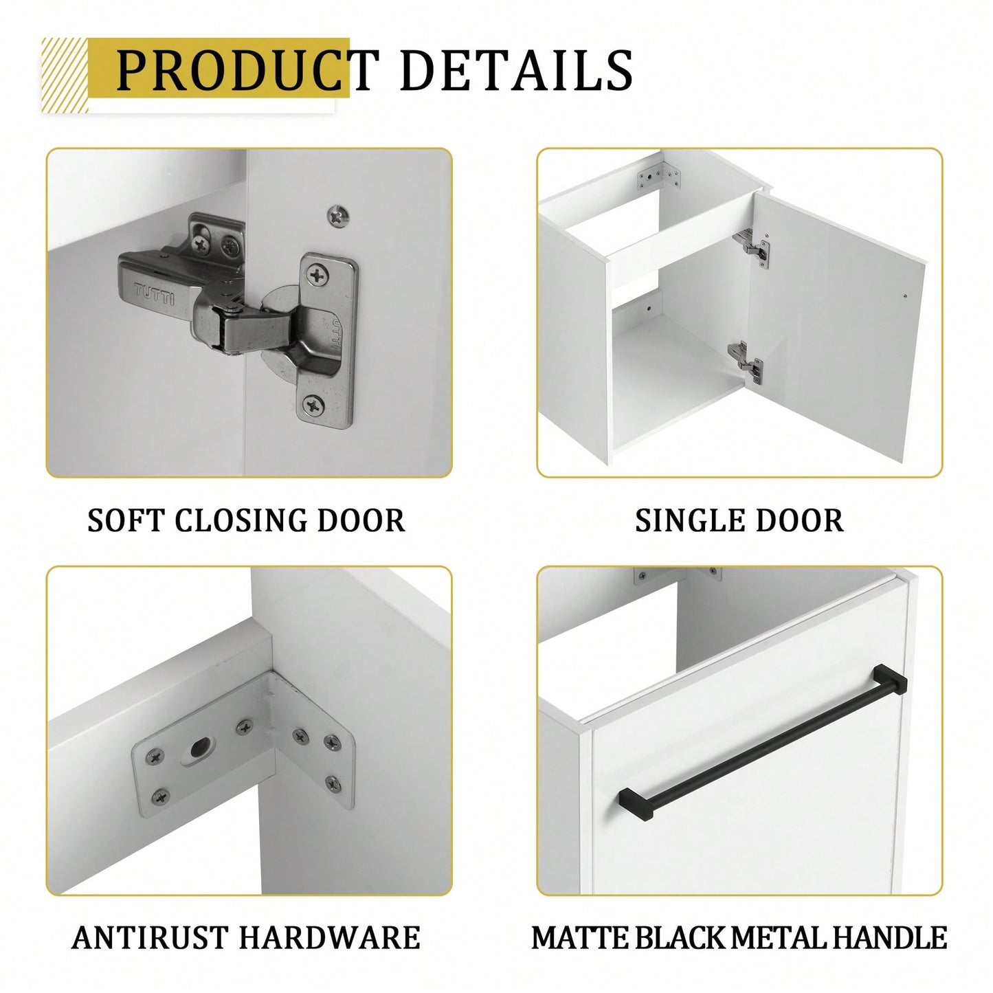 Compact Wall-Mounted Bathroom Vanity With Ceramic Sink And Soft-Close Cabinet Door For Small Spaces