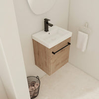 Compact Wall-Mounted Bathroom Vanity With Ceramic Sink And Soft-Close Cabinet Door For Small Spaces