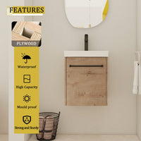 Compact Wall-Mounted Bathroom Vanity With Ceramic Sink And Soft-Close Cabinet Door For Small Spaces