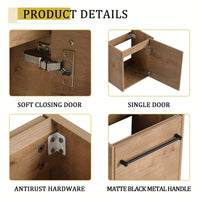 Compact Wall-Mounted Bathroom Vanity With Ceramic Sink And Soft-Close Cabinet Door For Small Spaces