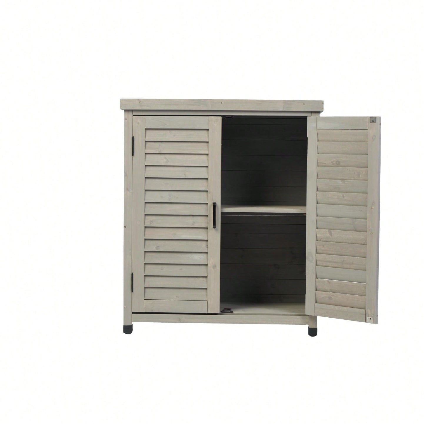 Outdoor Potting Bench With Storage Cabinet And Metal Top For Garden Patio Workstation