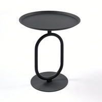 Lantern-Shaped Small Round Metal End Table For Living Room Corners Modern Accent Pedestal Table 21.3 Inch Height Ideal For Small Spaces