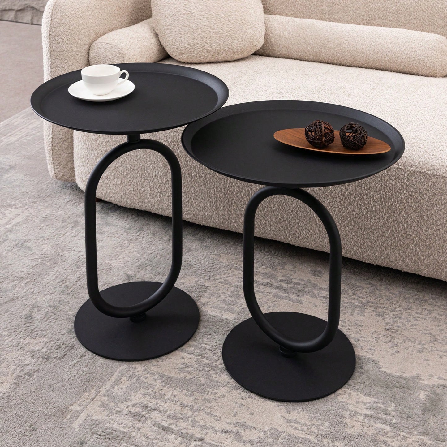 Lantern-Shaped Small Round Metal End Table For Living Room Corners Modern Accent Pedestal Table 21.3 Inch Height Ideal For Small Spaces