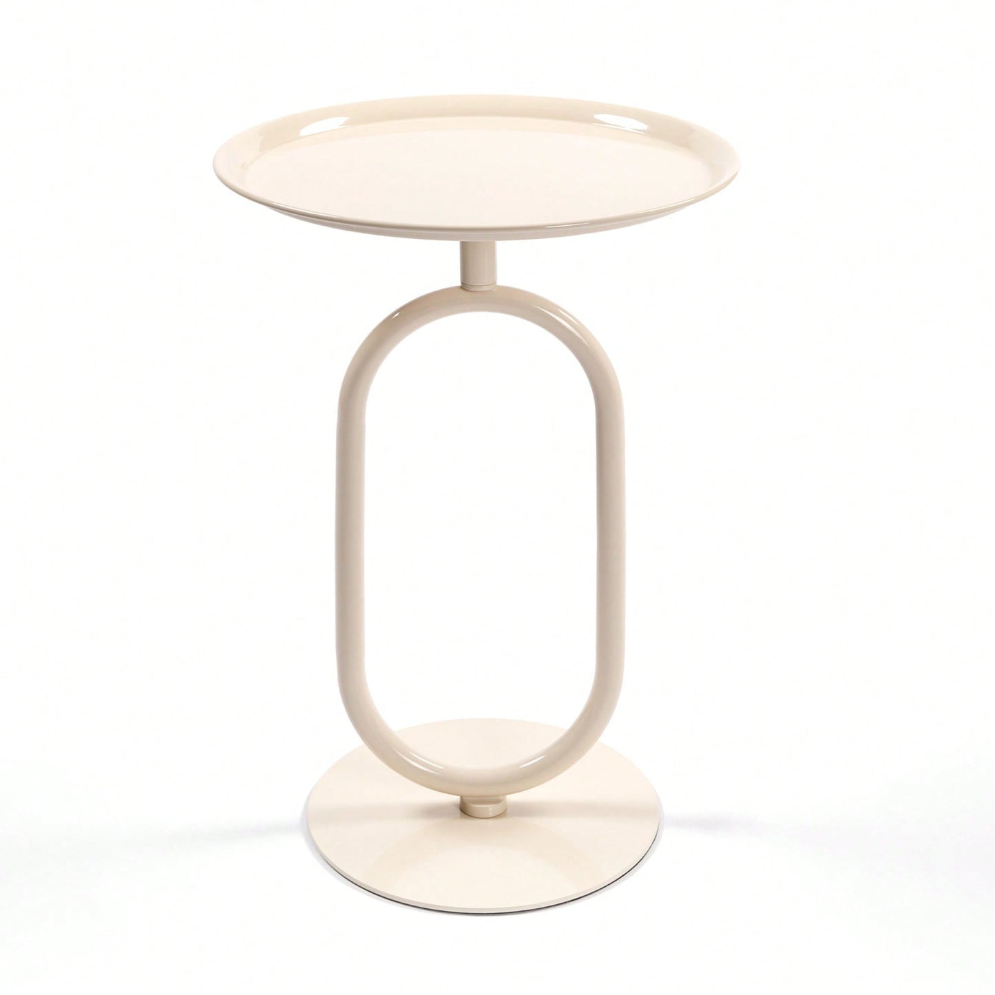 Lantern-Inspired Metal Accent Table For Small Spaces 24 Inch Height Modern Round Side Table For Living Room Corners And Cocktail Use