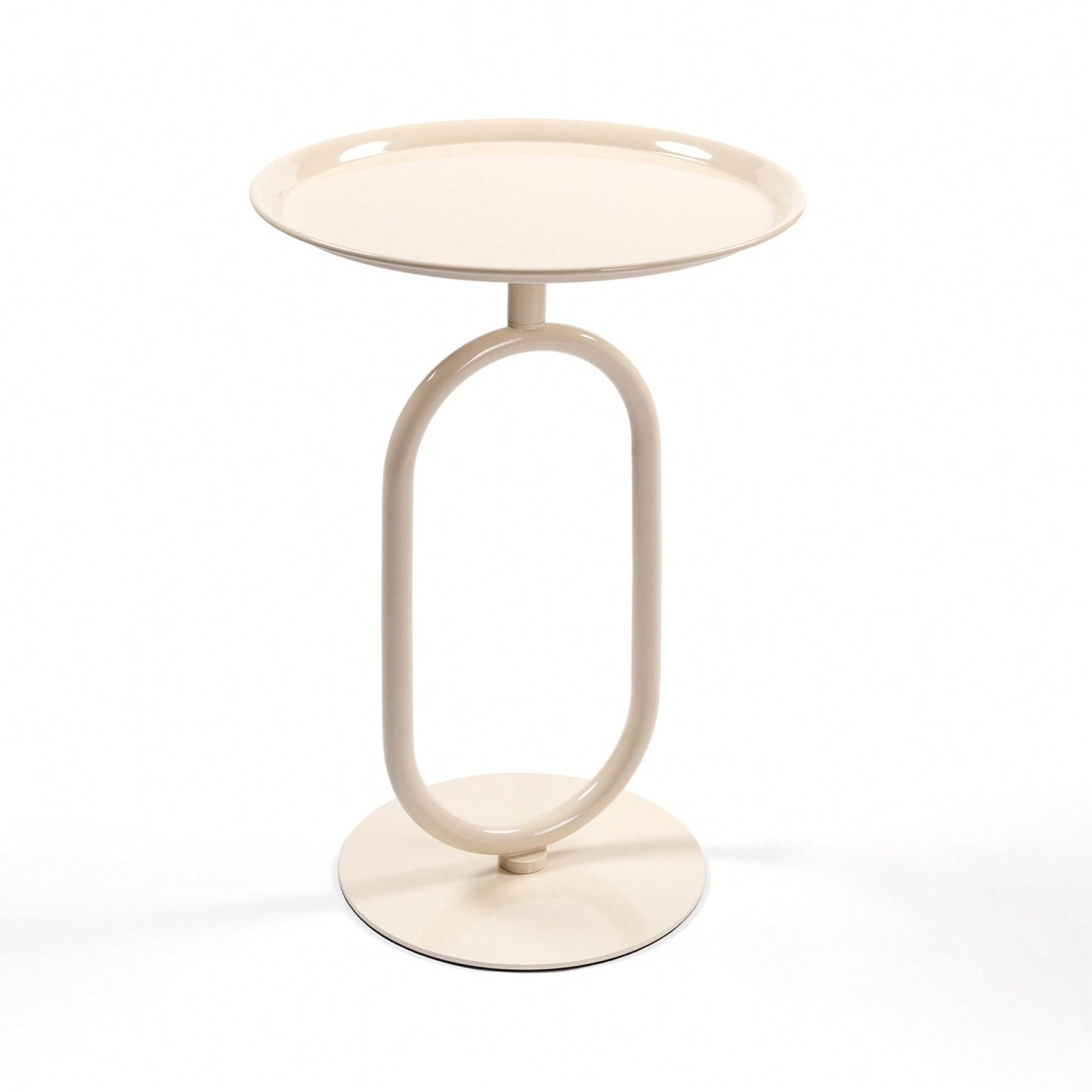 Lantern-Inspired Metal Accent Table For Small Spaces 24 Inch Height Modern Round Side Table For Living Room Corners And Cocktail Use