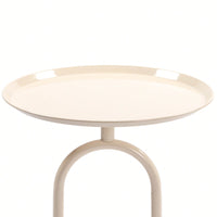 Lantern-Inspired Metal Accent Table For Small Spaces 24 Inch Height Modern Round Side Table For Living Room Corners And Cocktail Use