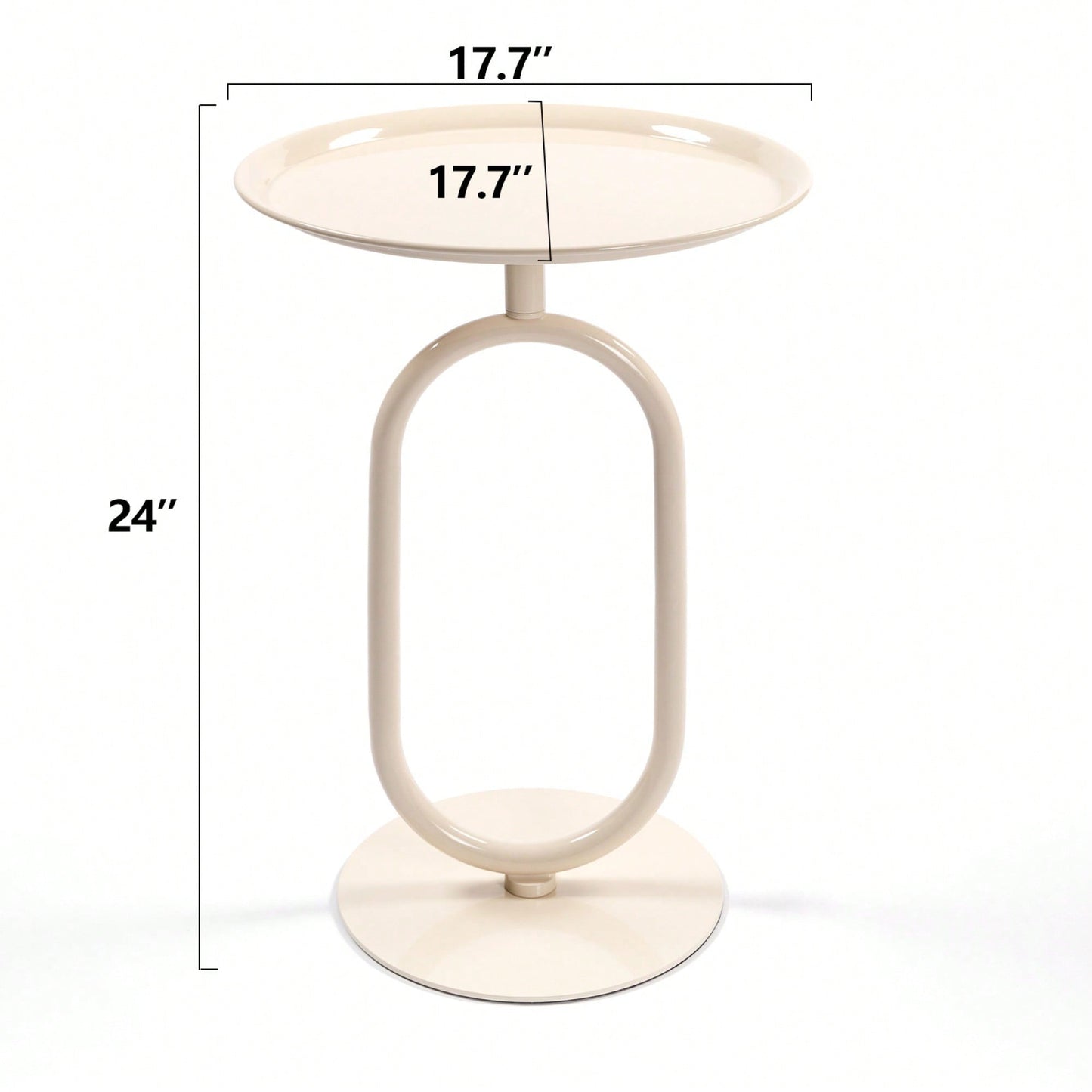 Lantern-Inspired Metal Accent Table For Small Spaces 24 Inch Height Modern Round Side Table For Living Room Corners And Cocktail Use