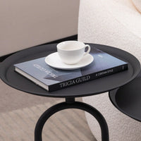 Lantern-Inspired Metal Accent Table For Small Spaces 24 Inch Height Modern Round Side Table For Living Room Corners And Cocktail Use