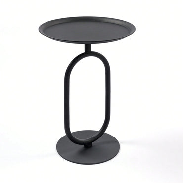 Lantern-Inspired Metal Accent Table For Small Spaces 24 Inch Height Modern Round Side Table For Living Room Corners And Cocktail Use